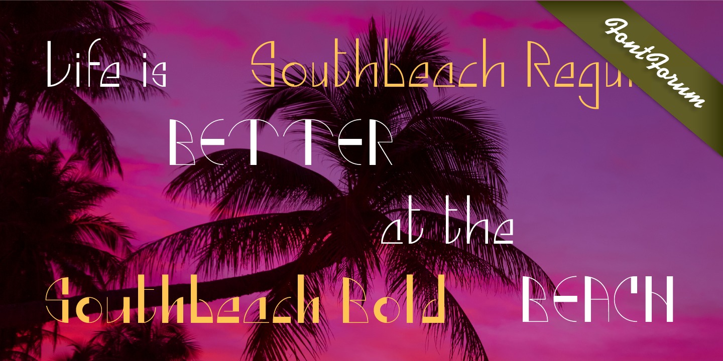 Przykład czcionki Southbeach Bold